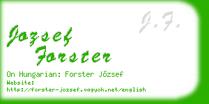 jozsef forster business card